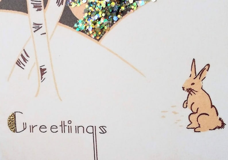 Winter Solstice Card With Rabbit in Forest - Etsy