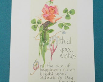 St. Patrick's Day Good Wishes with Rose