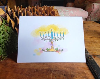 Hanukkah Menorah Greeting Card