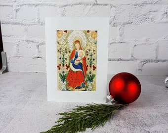 Christmas Card with Madonna and child
