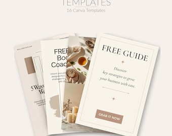 16 Minimal Beige Pinterest Pin Templates | Canva Editable Bundle (Digital Download)