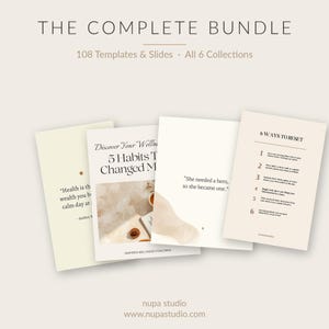 Canva Social Media Bundle, 108 Templates for Coaches, Instagram Posts Stories Carousels, Beige Minimal