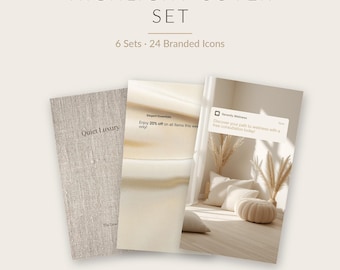 24 Minimal Beige Instagram Highlight Covers | Canva Templates (Digital Download)