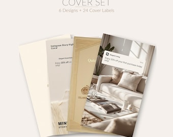 24 Minimal Beige Instagram Highlight Covers | Canva Templates (Digital Download)