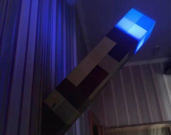 Lampada a torcia Pixel ispirata a Minecraft – Lampada LED ricaricabile per la stanza da gioco e accogliente luce notturna per i giocatori