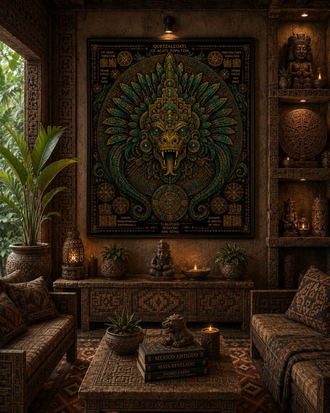 Quetzalcoatl Sacred Geometry Print · Aztec Feathered Serpent · Sacred ...