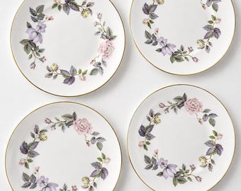 Royal Worcester June Girland benporslin samlartallrik blommig England 1961