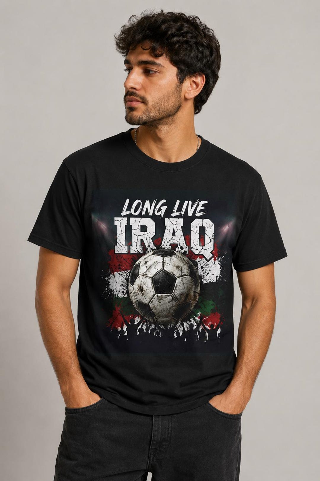 Iraq Sticker Football Iraq Soccer T-shirt | Iraq Flag Football Tee - Etsy