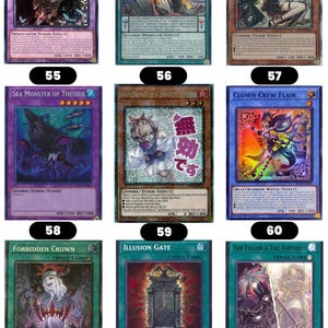 Pode incluir: Uma cole&ccedil;&atilde;o de nove cartas colecion&aacute;veis retangulares dispostas em uma grade, cada uma com ilustra&ccedil;&otilde;es de fantasia, texto e s&iacute;mbolos &uacute;nicos. As cartas exibem v&aacute;rios personagens, criaturas e itens m&aacute;gicos com bordas detalhadas e estat&iacute;sticas.