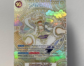 Ruffy Zahnrad 5 Gold | Monkey D Luffy Proxies | OPTCG Englische Proxy-Karte OP05-119 | One Piece TKG Holographische & Texturierte Handgemachte Anime Karten
