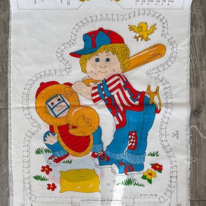 Vintage 1984 Cabbage Patch Kids Stoffpanel zum Zuschneiden und Nähen von Puppen