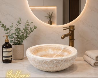Lavabo rotondo in pietra di zeolite / Arredamento moderno e minimalista per la casa / Tappetino assorbente in diatomite / Accessorio per il bagno / Pietra naturale rustica