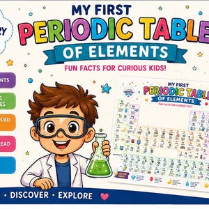 Kids Periodic Table Poster | Fun Chemistry Elements Chart (Digital Download)