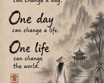 One Moment One Day One Life | Zen Mindfulness Printable Wall Art