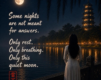 Some Nights Are Not Meant for Answers — Calm Moon Zen Printable Wall Art