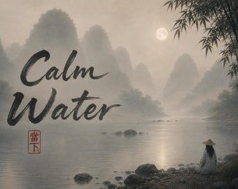 Calm Water | Zen Meditation Wall Art Printable | Minimalist Mindfulness Decor | Peaceful Neutral Zen Print
