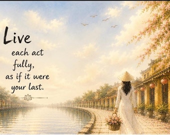 Live Each Act Fully — Zen Mindfulness Wall Art Print