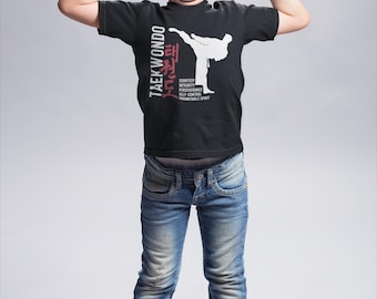 Taekwondo-jeugd-T-shirt – Martial Arts-shirt kinderen – karateshirt jongens meisjes