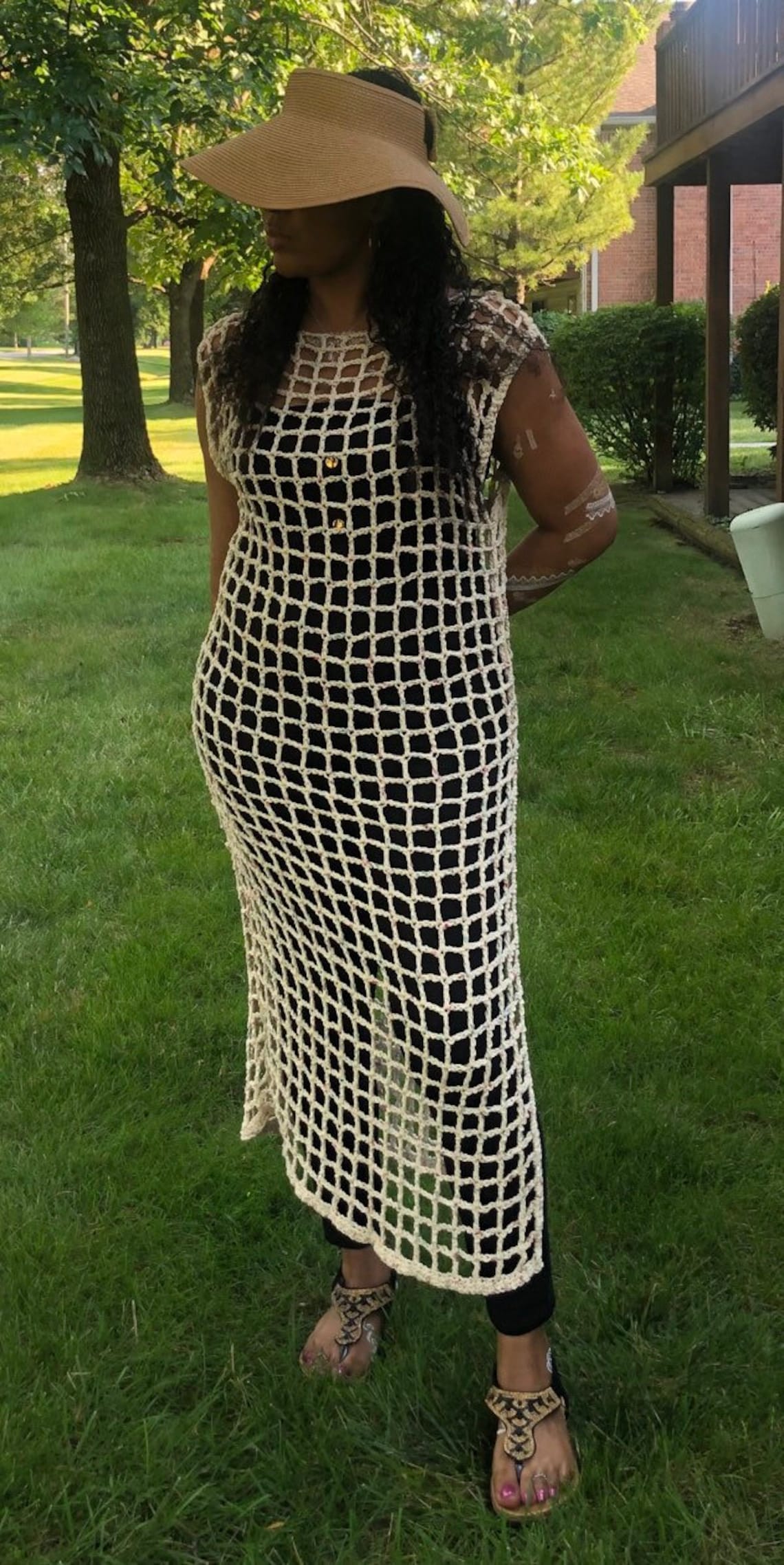 Crochet Mesh Dress Cover Up Etsy