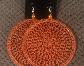 Orange Crochet Hoops