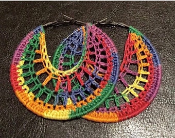 Crochet Hoop Earrings