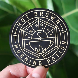 Hot Brown Morning Potion Sticker - 2.5 x 2.5"