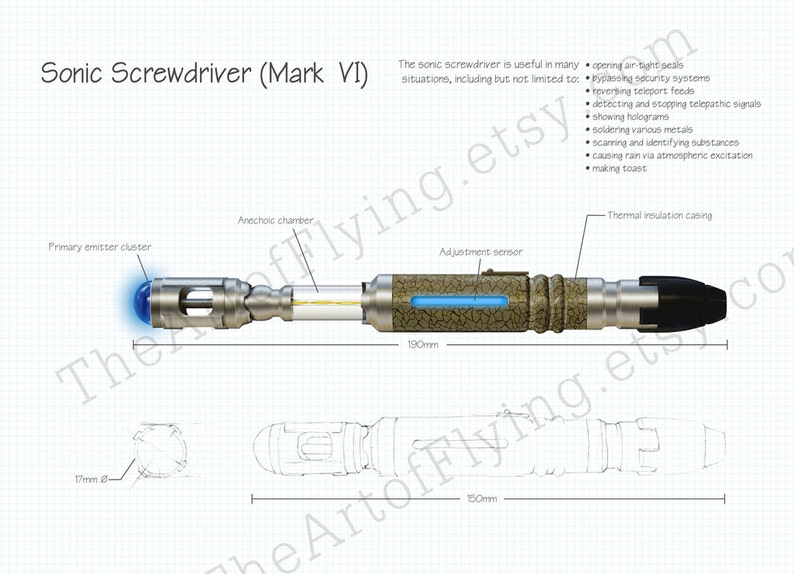 Doctor Who Sonic Screwdriver Print - Etsy