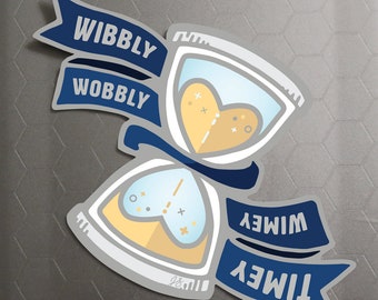 Doctor Who - Wibbly Wobbly Timey Wimey Hourglass Sticker- 4 x 2.5"