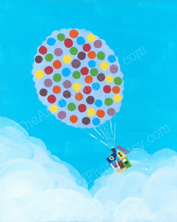 Disney Pixar S Up Balloon House Print Etsy