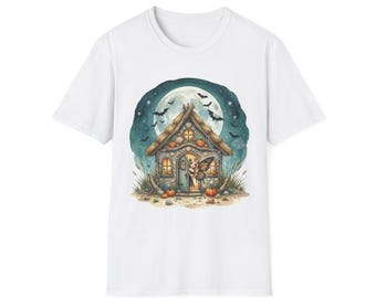 Chemise de fée cottage Halloween, t-shirt sorcière cottagecore, cadeau maison de fée, haut fantasmagorique