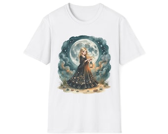 Chemise fée lanterne, t-shirt Halloween cottagecore, cadeau fée lune sans ailes, haut de nuit magique