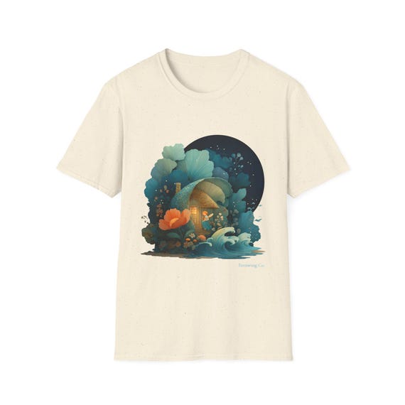 Shell Cottage Fairy T-Shirt, Beach Cottagecore Tee, Magical Coastal Clothing