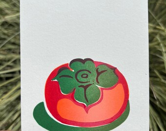 Caqui - Estampado en relieve (rojo, naranja y verde)