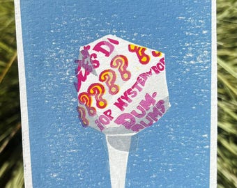 Dum-Dum Picker Sabor Misterioso - Impresión en relieve (azul, amarillo y rosa)