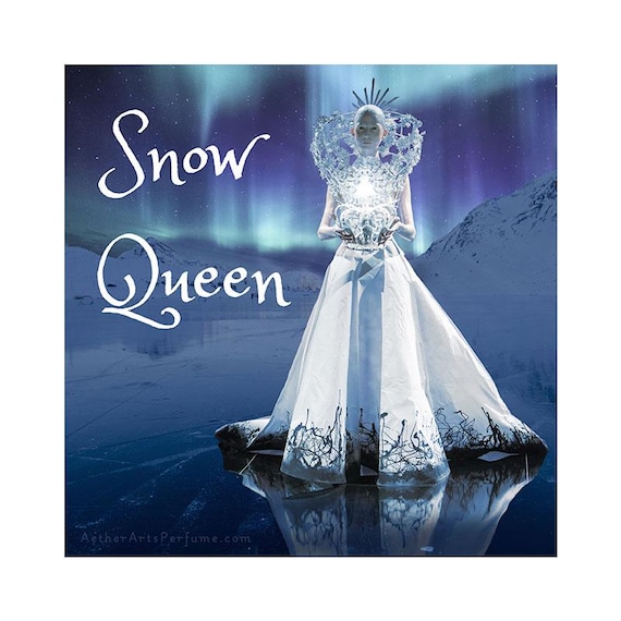 Snow Queen: A Floral, Gourmand--featuring Rose, and a delicious "Snow" Accord of White Chocolate, White Amber, White Orris, and White Musk.