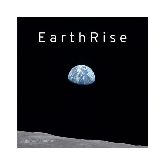 EarthRise: An Homage to Earth Day and a Love Note to our Planet. A Unisex Ozone/Marine, Sandalwood Perfume to remind us to save our world