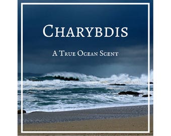 Charybdis: Spirit of the Ocean, the Scent of the Sea, Ozone, Marine Perfume Oil, Salt Spray, Seaweed, Driftwood, White-Capped Waves.