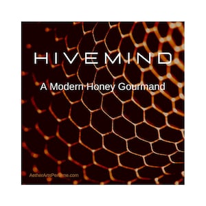 HiveMind: A Modern, Honey, Gourmand perfume. A tribute to the bees of the world with a modern twist, a reimagining of bees in space!