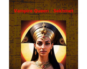 Reina Vampiro: Sekhmet Un perfume egipcio de incienso Kyphi y miel con notas de especias, resinas, vino, pasas, sangre y humo.