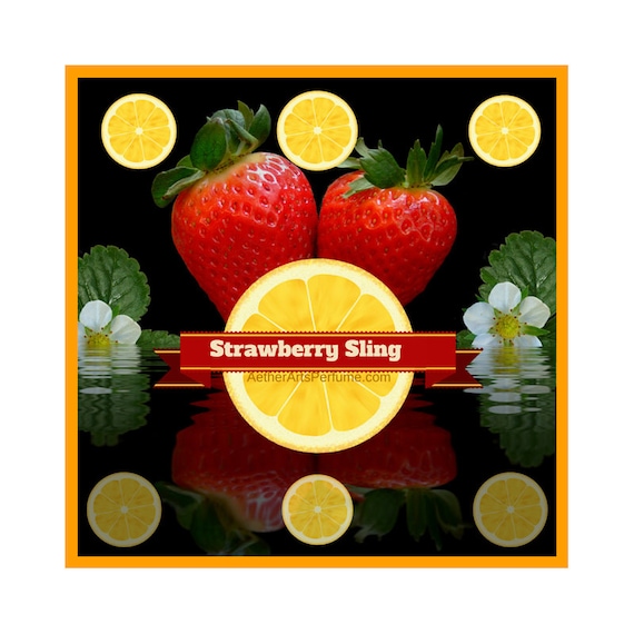 Strawberry Sling a Berry Perfume based on a cocktail! Fresh, Effervescent, Unisex, Eau de Cologne, Scent with Strawberry, Lemon, & Rosemary