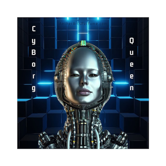 cyBorg Queen: a Futuristic Gourmand Perfume. The queen's pheromones--Almond, Jasmine and Musk married to a mix of skin, polymers, and metals
