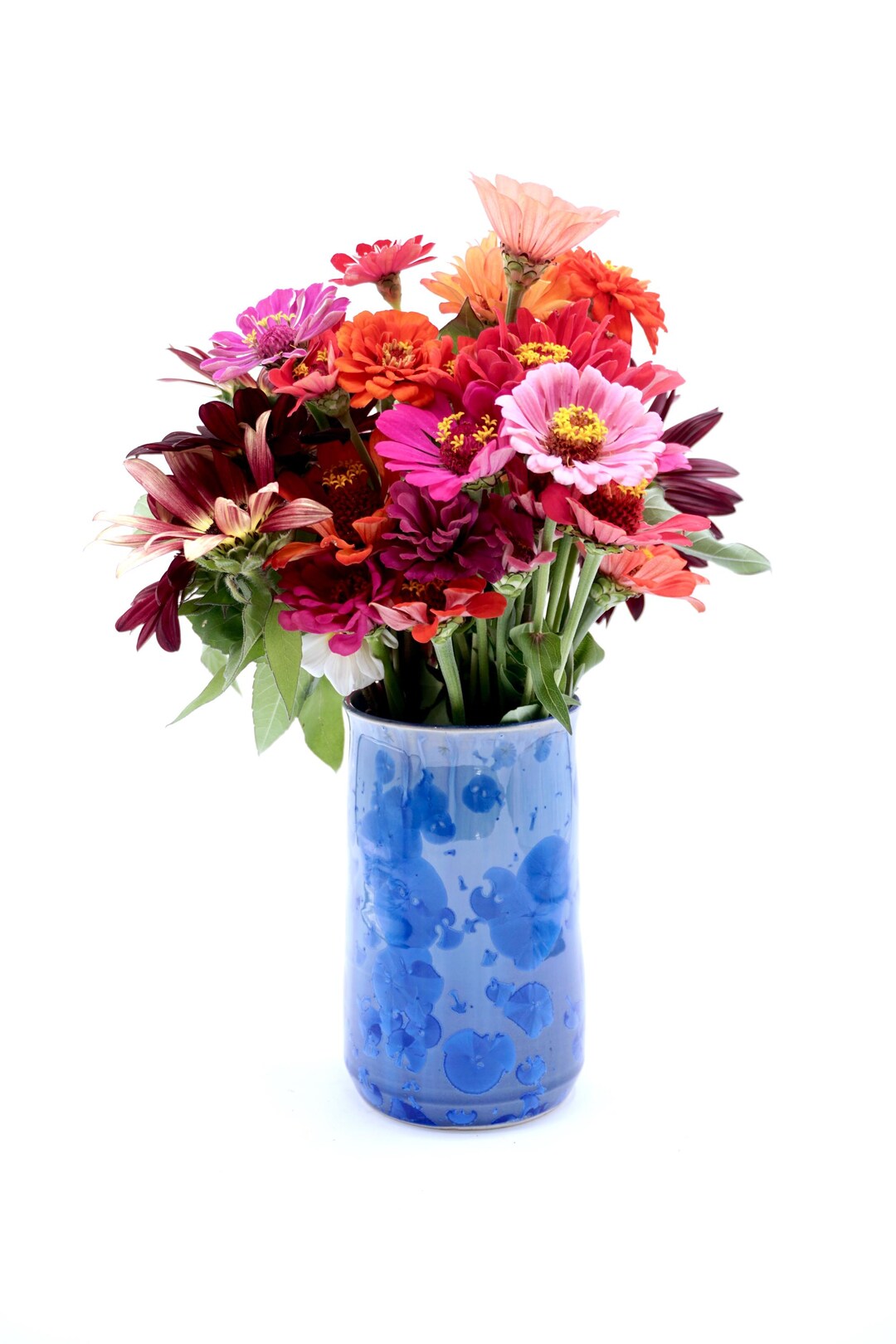 Handmade Cobalt Blue Crystalline Glaze Ceramic Vase – Wheel Thrown ...