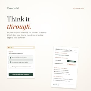 Perimenopause HRT Decision Tool | Interactive Hormone Therapy Framework | One-Page Doctor Visit Prep