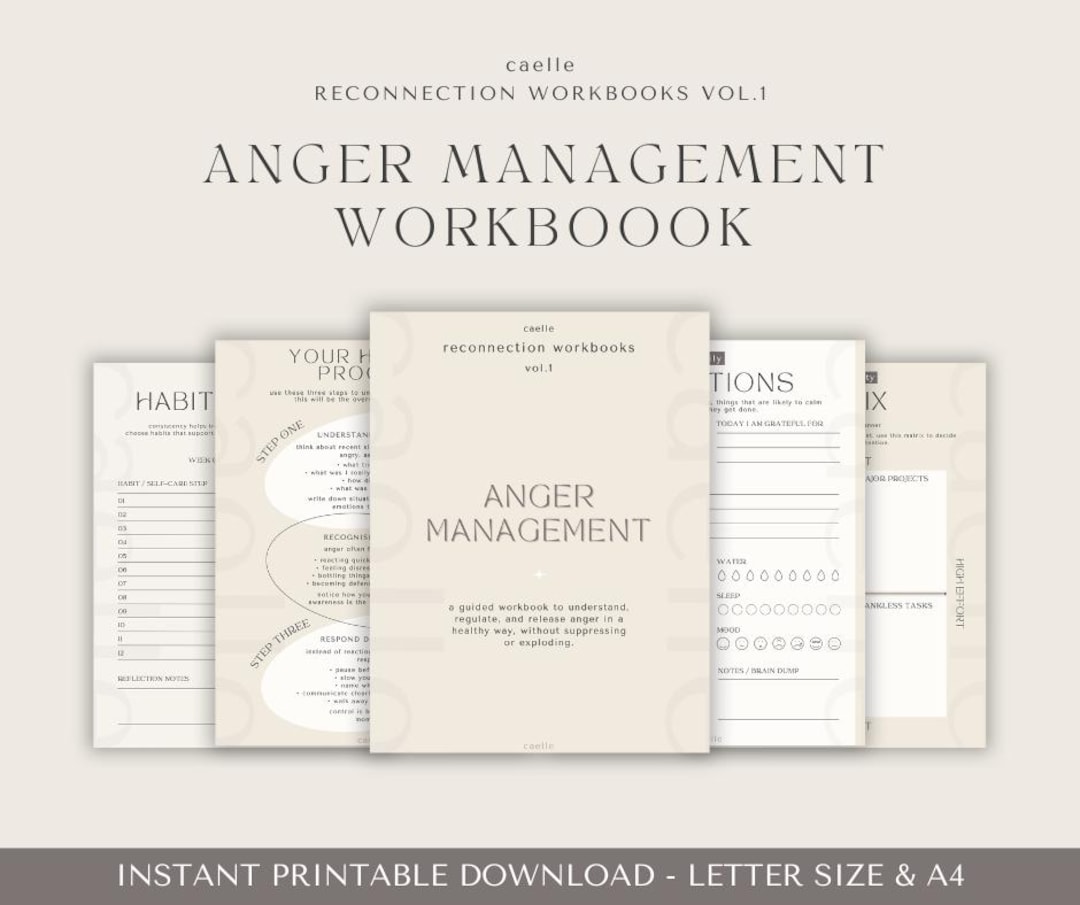 Anger Management Drawing.pdf Anger Management Workbook (printable PDF) - Etsy