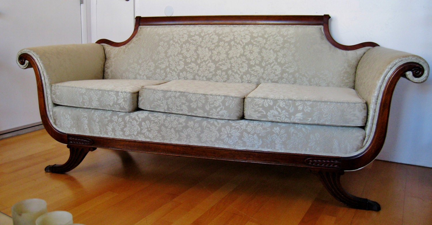 Antique Duncan Phyfe sofa c 1920 claw foot legs mahogany Etsy