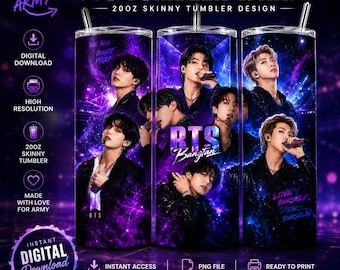 Galaxy Concert Tumbler Wrap PNG | K-Pop Sublimation Design (Digital Download)
