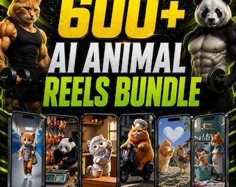 600+ KI Tierrollen Bündel | Viral Cat Story Videos (Digitaler Download)