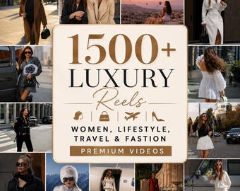 Bundel met 1500+ luxe damesmolens | Lifestylevideo's baas babe | Mode-reisclips | Digitale download