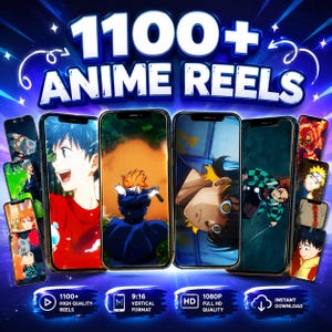 1100+ Anime Reels Bundle | Viral Edits Collection | Social Media Content Kit (Digital Download)