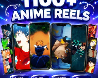 Bundel met 1100+ anime-rollen | Viral Edits-collectie | Kit met sociale media-inhoud (digitale download)